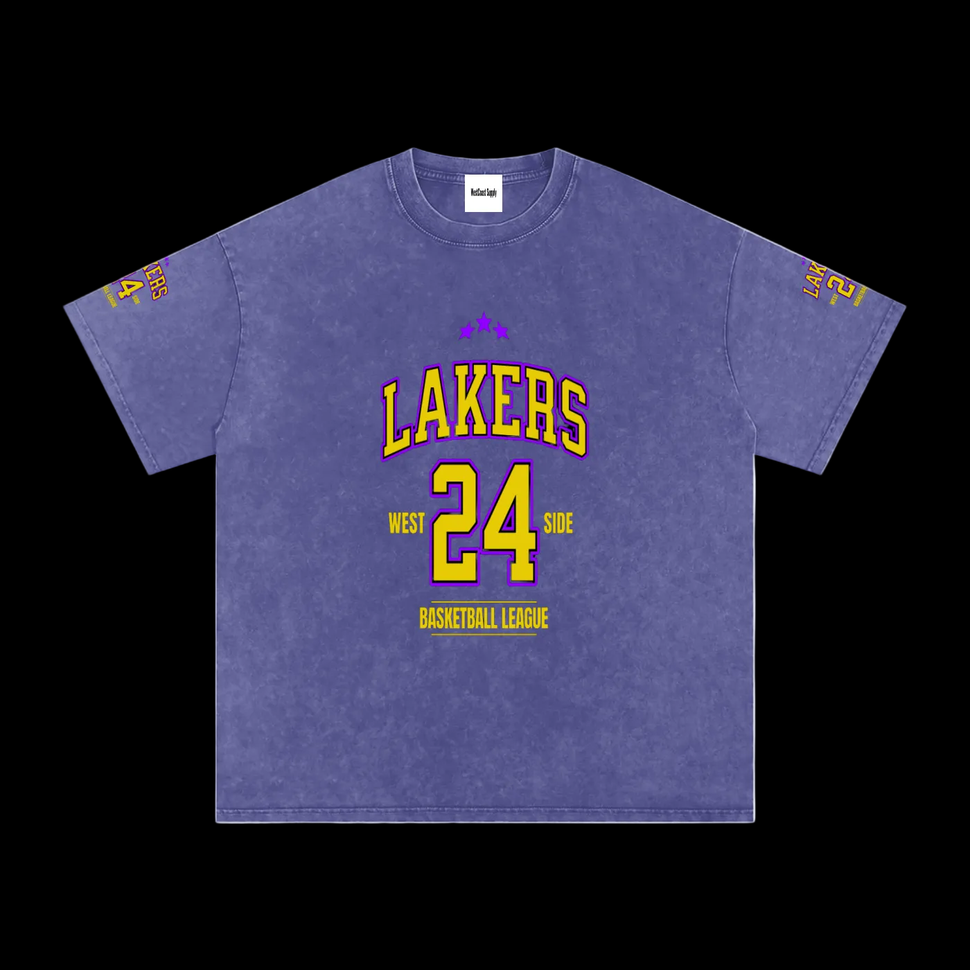 WestSide Lakers Washed Oversized Cotton T-Shirt