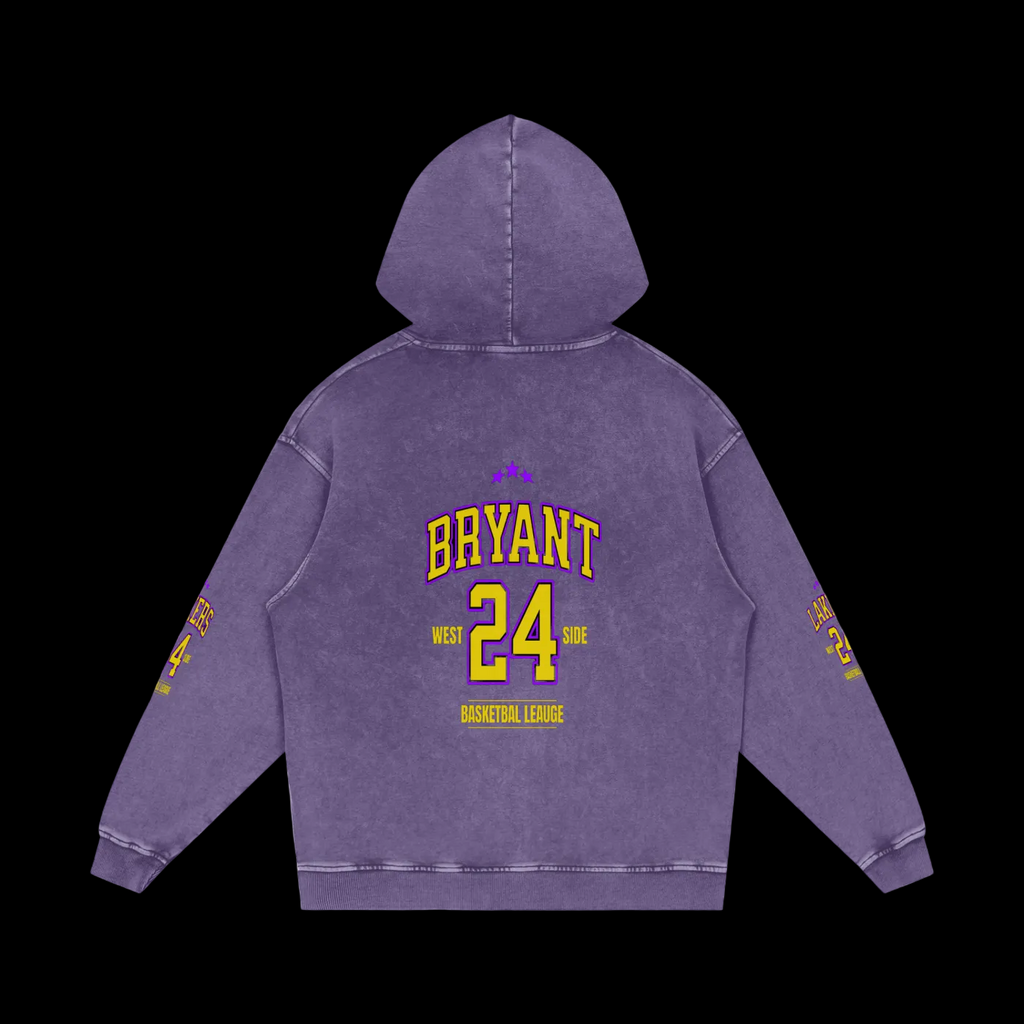 WestSide Lakers Snow Washed Loose Cotton Hoodie
