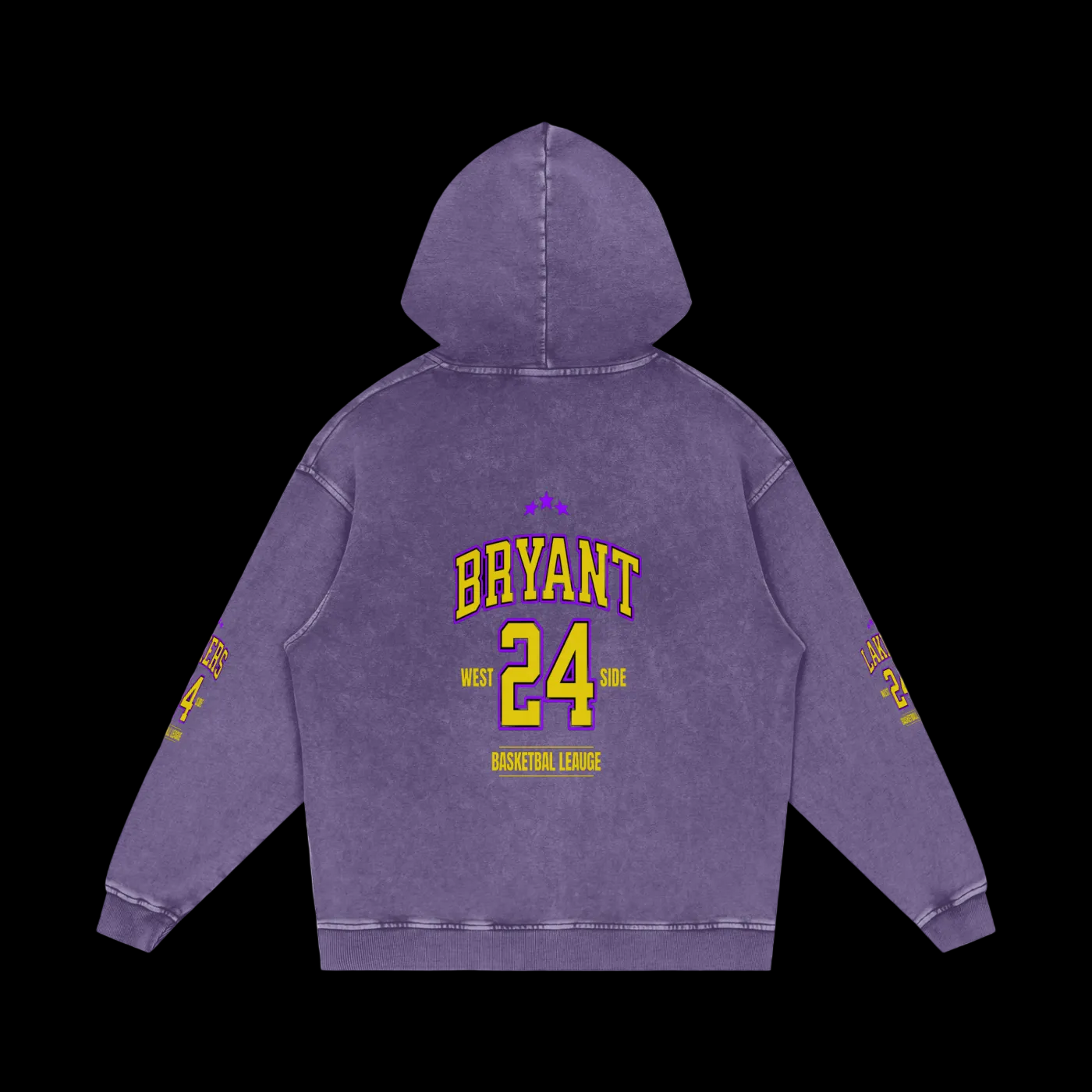 WestSide Lakers Snow Washed Loose Cotton Hoodie