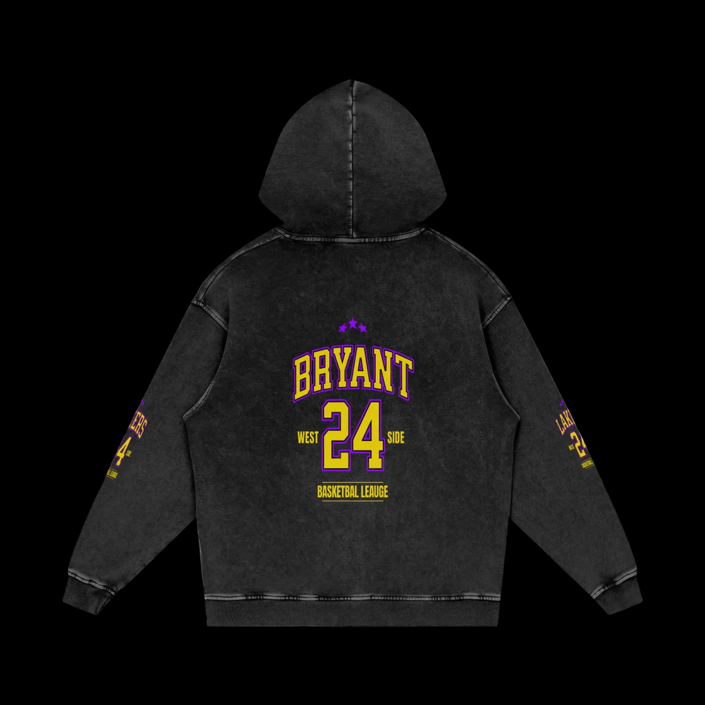 WestSide Lakers Snow Washed Loose Cotton Hoodie