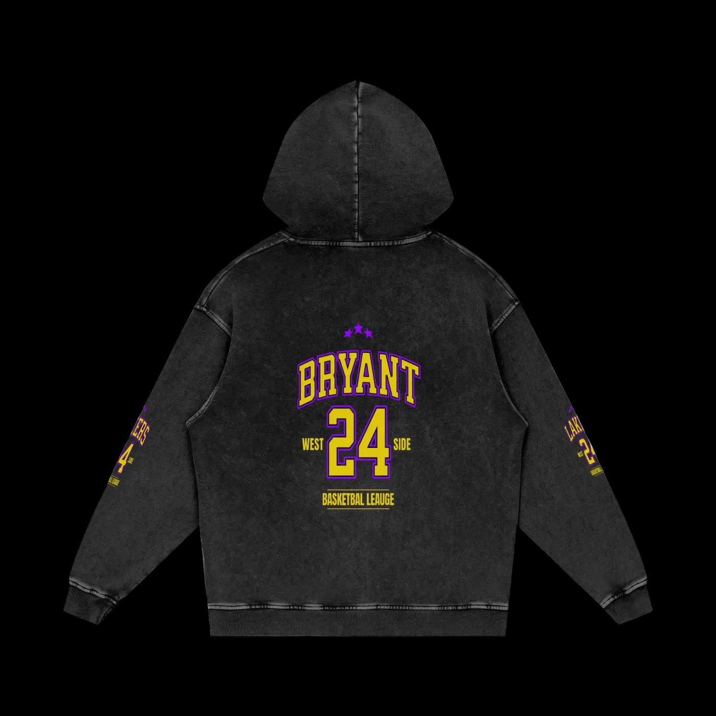 WestSide Lakers Snow Washed Loose Cotton Hoodie