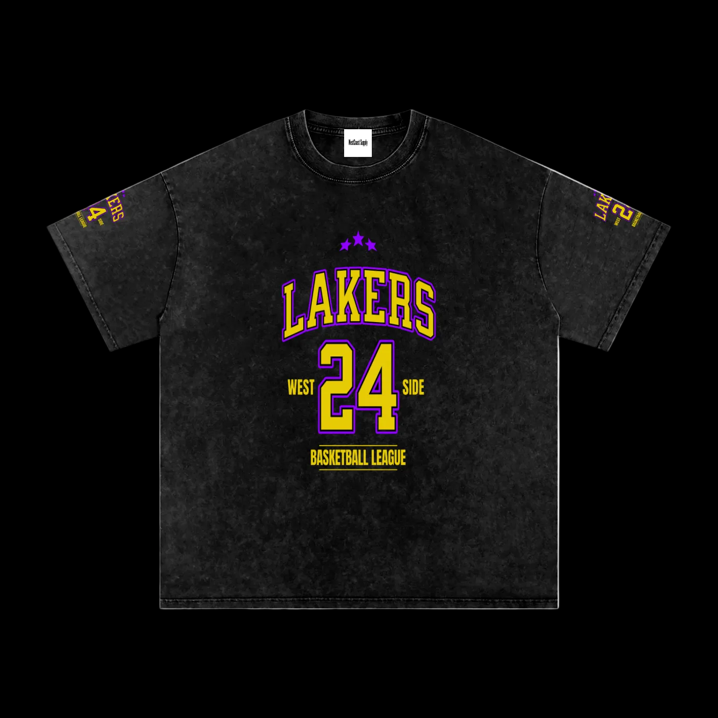 WestSide Lakers Washed Oversized Cotton T-Shirt